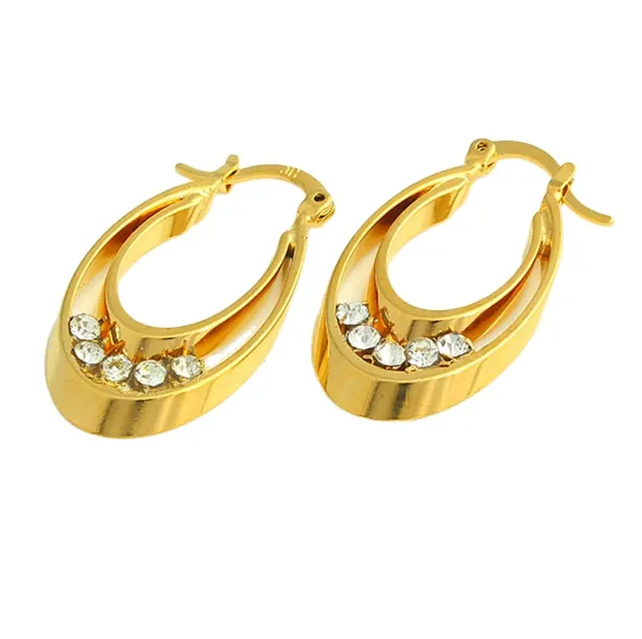 JH Fashion Simple Classic Modern 18K Gold Plated Jewelry For Banquet Brass Fashion Earring