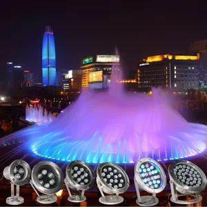 Lampu bawah air Led IP68 pencahayaan kolam renang baja tahan karat RGB kontrol DMX