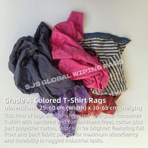 Paños de Limpieza Industriales de Color, Paños de Algodón 100% Absorbentes de Aceite, Bolsa de 15 kg - Product Image 2