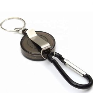 Custom Logo Retractable ID <b>Badge</b> Reel Key Holder Carabiner <b>Clip</b> with Split Ring for Promotional Activities - Product Image 2