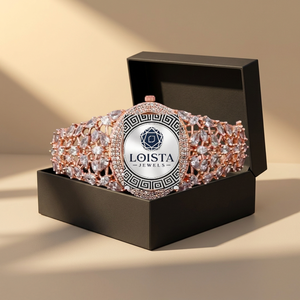 Montre de luxe en quartz et diamants pour femme avec cadran de 42 mm à taille marquise, bracelet en acier inoxydable de 20 mm, verre cristal personnalisable - Product Image 2