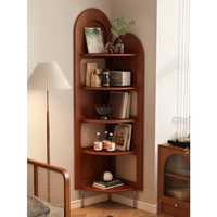 Étagère d'angle multifonctionnelle en bois massif de style antique moderne à 5 niveaux, pour bureau, chambre, salle d'étude, vitrine