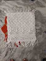 Housse de coussin carrée bohème en macramé de coton, faite à la main, avec pompons ajustables, 3 mm, écologique, diamètre 400 mm, Basantpriya
