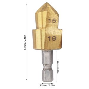 Сверло с шестигранным хвостовиком 1/4 дюймов 15-19 мм Ti с покрытием 20 Спецификация с широким диапазоном применения - Product Image 2