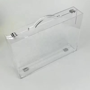Tùy chỉnh hình chữ nhật lớn <span class=keywords><strong>lucite</strong></span> có thể khóa hộp với xử lý rõ ràng Acrylic lưu niệm hộp với khóa không thấm nước Acrylic Mang trường hợp - Product Image 2
