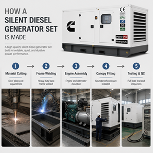 เครื่องกำเนิดไฟฟ้าดีเซลแบบเปิดและแบบเงียบ ยี่ห้อใหม่ สามเฟส 300KW 440KVA ยี่ห้อ Weichai Yuchai Cummins Steyr Deutz Aoling Kofo - Product Image 1
