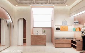 Modern Customized Fashion Boutique Interior Decor Women's Clothing Display Rack Wood Metal <strong>Shelves</strong> for Retail Store - Product Image 3