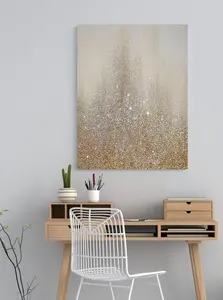 Pintura abstracta moderna para decoración del hogar, arte de pared con múltiples usos de lámina de oro, uso de hojas doradas en lienzo
