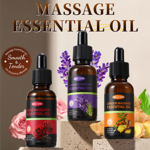 Huile de massage végétale aux extraits naturels de gingembre, rose et lavande (en option) – Hydratante et lissante pour le corps - Product Image 1