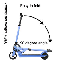 Patinete Eléctrico Seguro para Niños, Patinete Eléctrico Plegable con Altura Ajustable y Plataforma Antideslizante