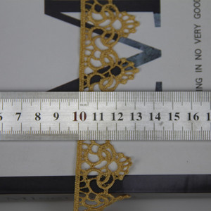 Sang trọng mô hình hoàng gia mật độ cao thêu ren vải vàng trắng ren TRIM cho Evening Đảng Dresses quần áo sử dụng - Product Image 2