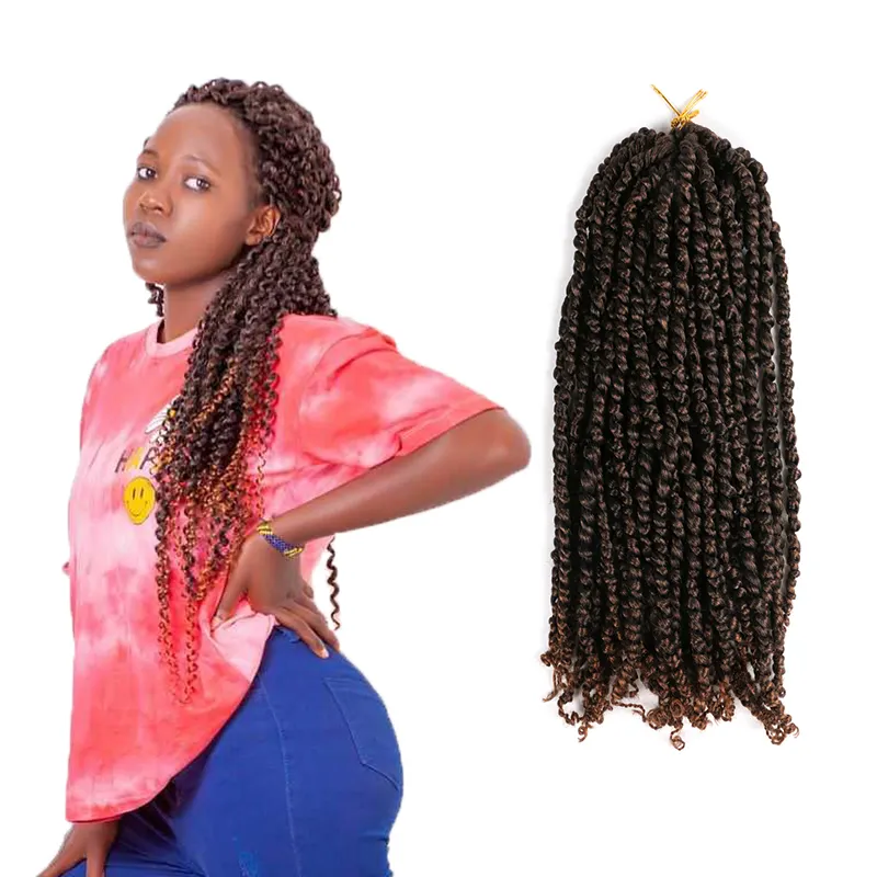 Beispiel Großhandel Erweiterung Pre twisted 24 Zoll Jamaican Bounce nicht Häkeln Zöpfe Pre Afro Haar Häkeln 3 Tone Passion Twist