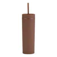 Bouteille d'eau en acrylique personnalisée avec logo, sans BPA, 450 ml, mince, mate, de qualité alimentaire, écologique, commandes en gros possibles