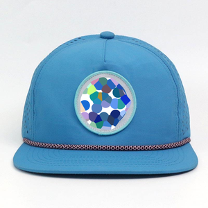 Gorra topi olahraga, tahan air atas keras berlubang pemutar lubang Laser Hydro Snapback Applique - Product Image 6
