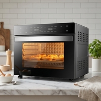 Four à convection et friteuse à air chaud 45L en acier inoxydable de haute qualité sans huile, pour comptoir