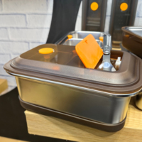 Boîte à lunch bento en acier inoxydable 304 HUFA, en plastique PP, anti-fuite, récipient de stockage alimentaire, boîte de conservation, 1,6 L, micro-ondable, 2 compartiments