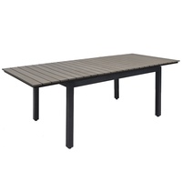 Ensemble de table et de chaises de restaurant sur terrasse avec plateau de table extensible et inclinable, ensemble de patio en bois populaire pour l'extérieur avec 8 chaises