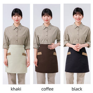 Usine en gros imperméable à l'eau toile résistant à l'huile demi tablier essuyer les mains Logo personnalisé tablier <span class=keywords><strong>maison</strong></span> cuisine tablier - Product Image 5