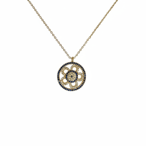 Collier à pendentif en métal doré design mauvais œil - Product Image 2