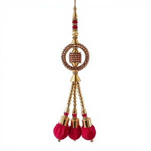 Borla Colgante de Lujo con Cuentas de Metal y Tela con Piedras Decorativas para Cortinas, Decoración del Hogar, Regalos y Decoración Festiva - Product Image 1