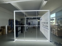 Stand d'exposition modulaire en tissu SEG avec éclairage LED pour solution de filtration d'eau intelligente, destiné aux salons professionnels de la technologie environnementale