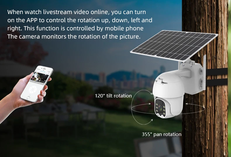 Ball machine wireless WIFI surveillance camera 4G remote full color night vision HD solar camera