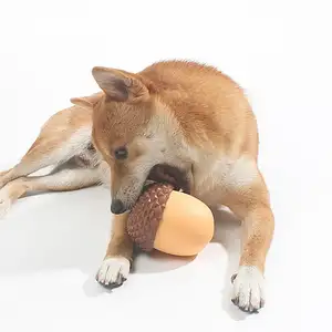 2024 Neuestes interaktives Kiefer-Kegel-Hunde-Spielzeug Silikon gesundes Verstecken von Speisen Hundeknickelspielzeug
