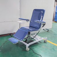 Chaise de dialyse réglable de luxe électrique mobile de chaise de don de sang d'hôpital avec le poteau IV pour le patient