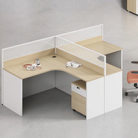Bureau de travail modulaire moderne haut de gamme personnalisé pour 4/6/8/10 personnes, table d'ordinateur contemporaine avec armoire en bois