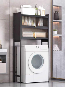 خزانة تخزين عملية عالية الجودة فوق المرحاض بطبقتين، منظم حمام معدني موفر للمساحة لتخزين مستلزمات الحمام - Product Image 5