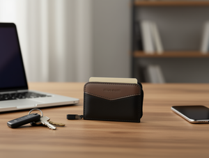 Jd Men's Accordion <b>Card</b> <b>Holder</b> 7 Inch Pu Leather Zipper Closure For <b>Cards</b> - Product Image 2