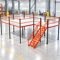Plateforme de mezzanine en acier certifiée CE, robuste, à hauteur et capacité de charge réglables pour l'extension de stockage vertical en entrepôt