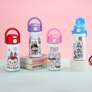 Cartoon Children's Thermos Cup 316 Stainless Steel Pop-Up Lid Portable For School Outdoor Use - Product Image 1