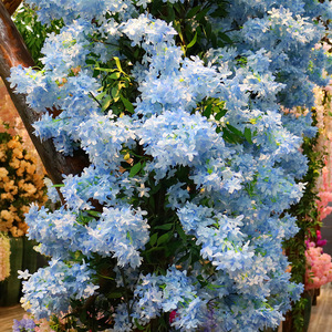 Suministro de origen hecho a mano Lila blanca y flor de cerezo cruzada flores artificiales boda hogar pantalla decoración suave - Product Image 5