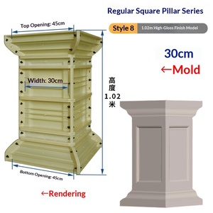 Moule en <span class=keywords><strong>plastique</strong></span> épaissi pour colonne romaine, idéal pour la décoration de portails de villas et de colonnes carrées en ciment - Product Image 1