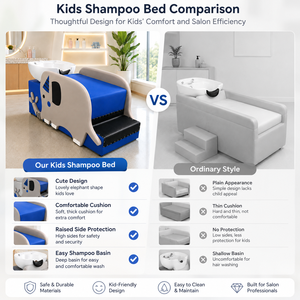 Lettino Lavatesta XFMC Comfort Safety per Bambini, Design Moderno a Forma di <span class=keywords><strong>Elefante</strong></span>, con Lavabo <span class=keywords><strong>in</strong></span> Ceramica per Parrucchieri - Product Image 4