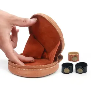 Bolsa de couro legítimo feminina, bolsa para armazenamento de moedas feita em couro legítimo com bolso