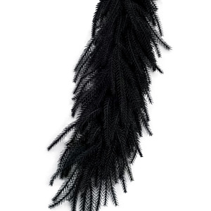 Guirlande de 100 aiguilles de pin artificielles noires de type Norfolk, 8 branches, pour décorations de Noël et d'Halloween, par Huizhou Lingyan - Product Image 1