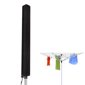 Outdoor Furniture Cover Rotary Washing Line Cover Waterproof Parasol Cover with Zip and Drawstring for Garden Dryer and Airer