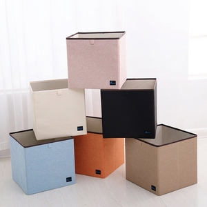 Hot Selling Non-woven Cotton Linen Fabric Cube Storage Bins Storage Box Customized