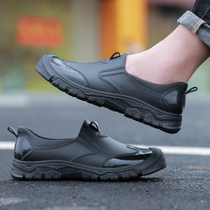 Trendy Khaki Waterproof Men's Shoes, Fashionable Low-cut Non- Rain <strong>Boots</strong> for Men, -on Rain Shoes, Outdoor Wading Men's - Product Image 2
