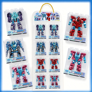 Robot Mecha Transformable <span class=keywords><strong>Jouet</strong></span> Bonbon à Monter, Double Mode, Métallique Chromé, 4 Couleurs, Bonbons Éclatants, 8 pièces/Planche, OEM - Product Image 1
