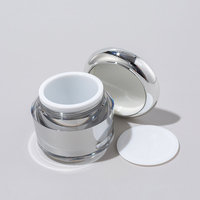 Conteneur cosmétique en plastique argenté de luxe 30ml 50ml 80ml 120ml 20g 30g 40g 50g, pot et flacon pompe à lotion en acrylique