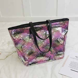 2024 Wholesale Fashion Customized Glitter <strong>Sequin</strong> Tote Bag Big Artistic Computer Phone PU High Quality Lady <strong>Handbags</strong> - Product Image 5