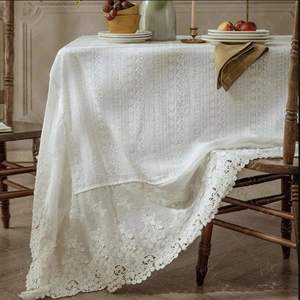 OEM ODM High Quality Luxurious Modern 100% Organic Cotton <b>Table</b> <b>Cloth</b> Set Multicolored Floral Woven Embroidered Pattern Hot Sale - Product Image 4