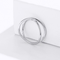 Vente en gros d'usine, bagues en argent sterling 925, bagues en argent S925 à double couche en forme de X pour femmes, bijoux fins et élégants, cadeaux SCR543