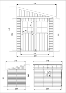 Timbela M339 6m Garden <b>Shed</b> with Nature Wood <b>Panels</b> Easy Assembly Outdoor Workshop & Storage Minimalist Modern Design - Product Image 5