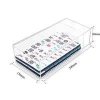 Kotak Penyimpanan Mahjong Akrilik Motif Tortoise Marbled dengan Tutup Lipat, Organizer Ubin Resin, Hadiah Permainan Mahjong Elegan untuk Pecinta Mahjong