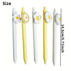 Stylo Gel Neutre en Gros avec Logo Sportif, Patch Marguerite Fraîche, Couleurs Bonbon, Tournesol, pour Filles, Fournitures Cadeaux - Product Image 3