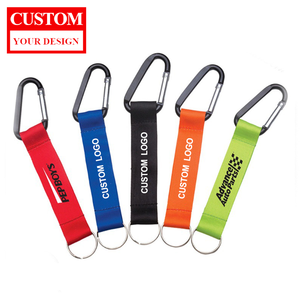 Wholesale Promotional Keychains Carabiners Polyester Lanyard Keychain Outdoor Climbing Carabiner Lanyards with logo Custom